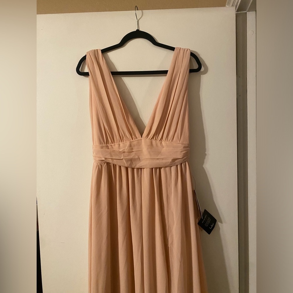 Lulus Heavenly Hues Blush Maxi Dress Gown - Picture 5 of 13